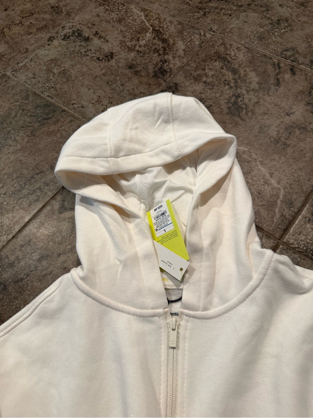 🥚Cream Zip-Up Hooded Sweatshirt - Picture 6 of 8